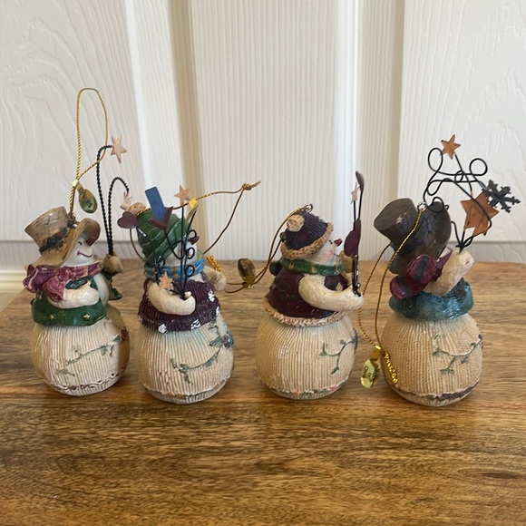 💙VTG whimsical Snowman Set of 4 - Picture 10 of 11